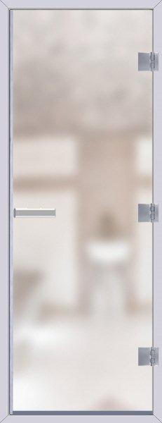 Дверь АКМА для турецкой бани 8х20 белое матовое стекло